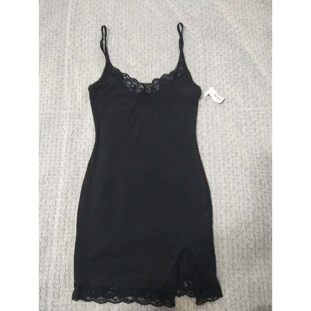 Shein Lace V-neck Mini Dress Black XS Feminine Cottage Core Y2K Vintage Sexy